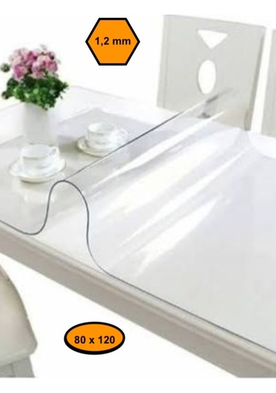 1,2 Mm Pvc Masa Örtüsü, Şeffaf Masa Kaplaması, 80x120