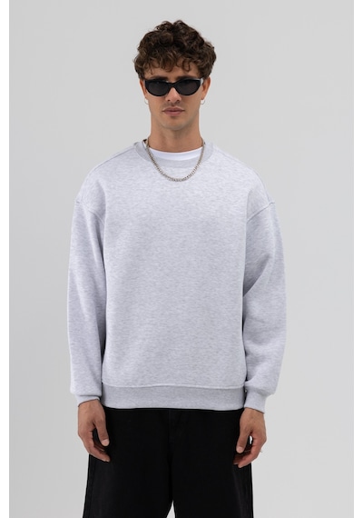 Vamos Basic Bisiklet Yaka Oversize Sweatshirt Çok Renkli
