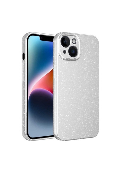 Apple Uyumlu iPhone 14 Kılıf Kamera Korumalı Simli Lüks Zore Koton Kapak Beyaz
