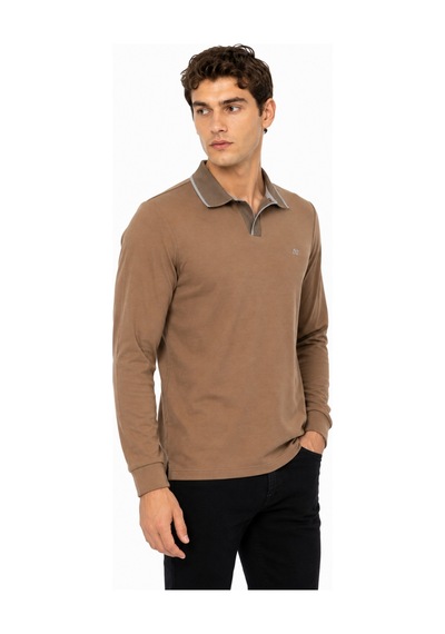 Advante Erkek Mevsimlik Spor Polo V Yaka Sweatshırt Bgl-st05469 A.Kahverengi