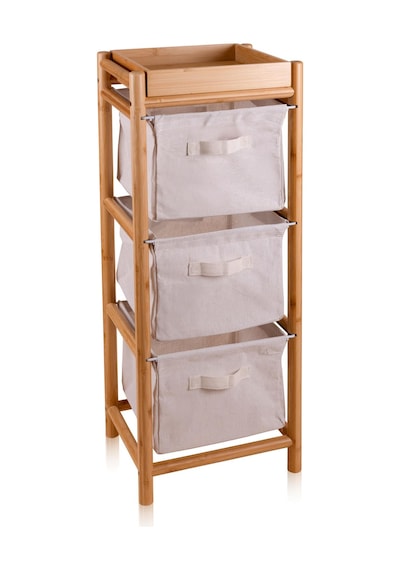 The Mia Bambu 3 Bez Çekmeceli Düzenleyici Dolap Raf 90x35x30 Cm Çok Renkli