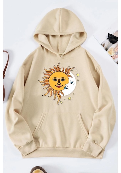 Uyguntarz Unisex Larks' Tongues In Aspic Baskılı Sweatshirt Bej
