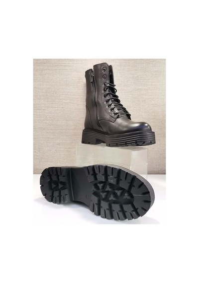 Castle Black Cb-23820-1 Kadın Deri Postal Bot Siyah