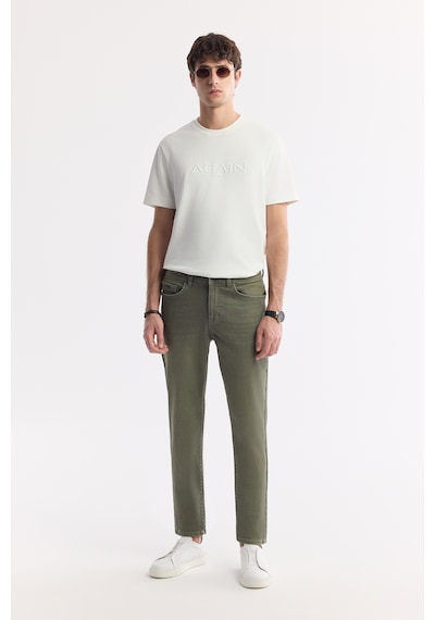 Avva Erkek Haki Klasik Bel Eskitme Yıkamalı Pamuklu Berlin Slim Fit Jean Pantolon B003524 Avva Erkek Haki Klasik Bel Eskitme Yıkamalı Pamuklu Berlin Slim Fit Jean Pantolon B003524