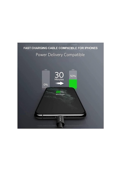 Horizontal 20w Type C To Lightning 2 Metre Apple Uyumlu iPhone iPad Hızlı Şarj Ve Data Kablosu Space Gray Standart