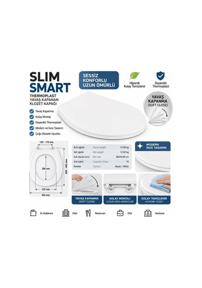 Thermoplast Slim Smart Nkp 0302 Yavaş Kapanan Klozet Kapağı Diğer