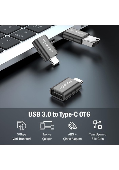 İkili Otg Akıllı Giriş Usb 3.0 To Type-c Dönüştürücü Adaptör Çevirici 5gbps, Apple Uyumlu iPhone 16, Pro,