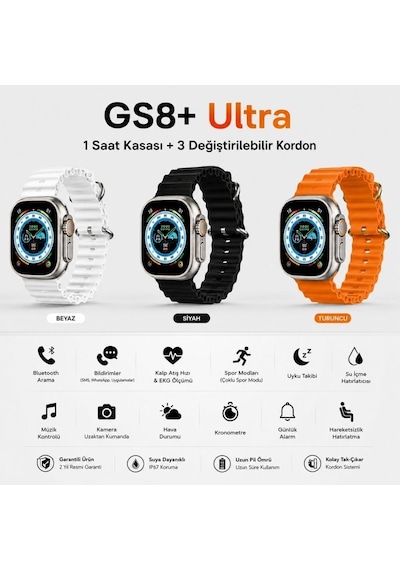 Schitec Gs8 Ultra Android İos Harmonyos Uyumlu Akıllı Saat  (Distribütör Garantili)