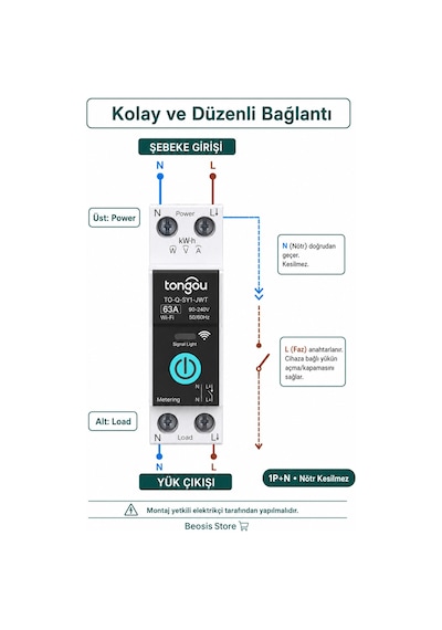 Tongou Tuya 63a Wifi Akıllı Şalter Enerji Takibi, Uzaktan Aç/kapat Ve Programlama