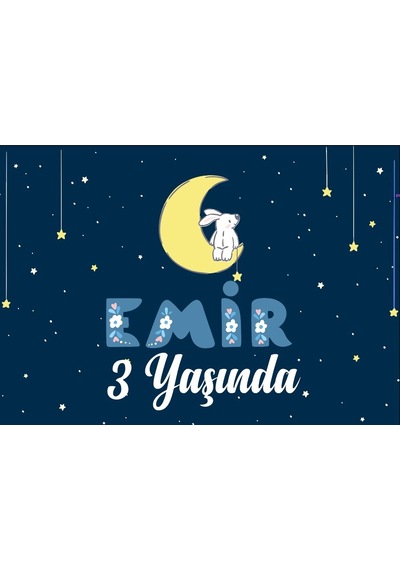 Gece Temalı Doğum Günü Afişi 70x100 Cm