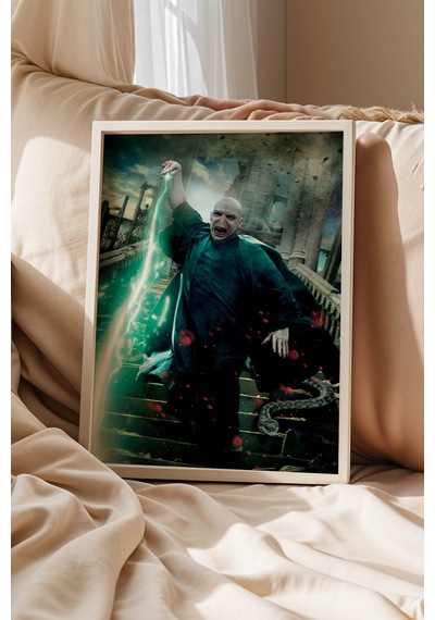 Lord Voldemort Özel Tasarım Çerçeveli Tablo - Lüks Harry Potter Karanlık Lord Sinematik Duvar Dekoru Beyaz Lord Voldemort Özel Tasarım Çerçeveli Tablo - Lüks Harry Potter Karanlık Lord Sinematik Duvar Dekoru Beyaz