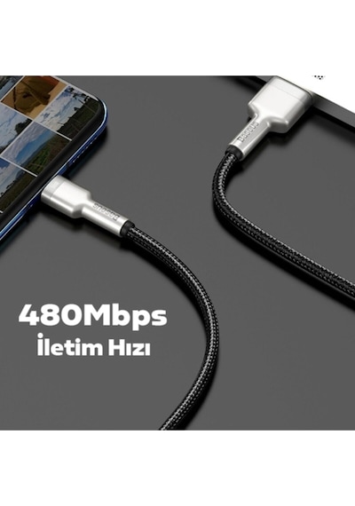 Baseus Cafule 66w Metal Usb To Type C Hızlı Şarj Kablosu 100cm