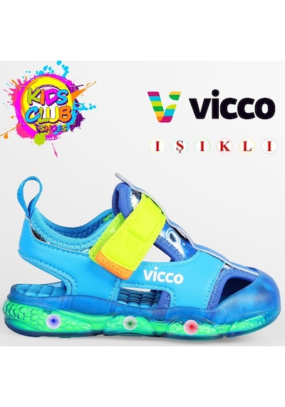 Vicco Live İlk Adım Bebek Ortopedik Işıklı Çocuk Spor Sandalet Mavi