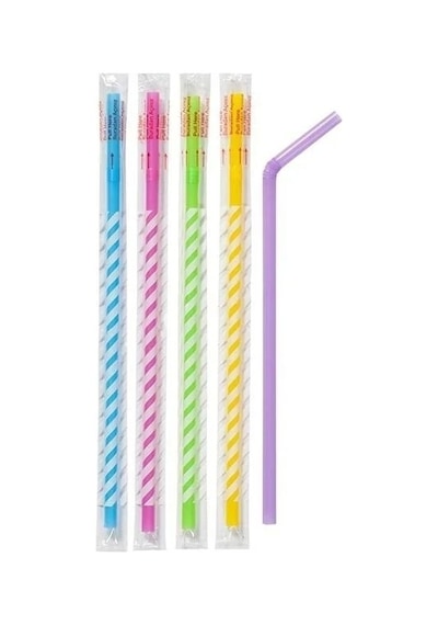 Jelatin Sargılı Renkli Körüklü Pipet 100 Adet Diğer