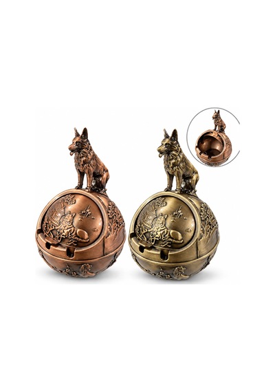 3 Adet Metal Küllük Kurt Tasarımlı Masaüstü Kül Tablası, Ashtray Alk6402