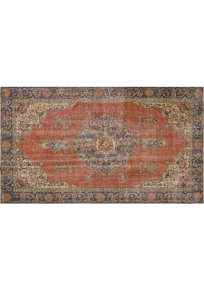 Ilham Verici Vintage El Işlemeli Jüt Kilim Halı - 154x264 Cm 9953