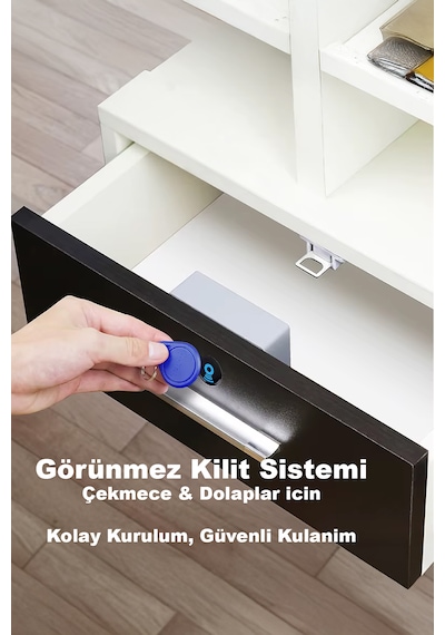 Rfıd Kartlı Görünmez Dolap Kilidi - Mobilya Ve Ofis İçin Gizli Güvenlik Kilidi Akıllı Elektronik Kol