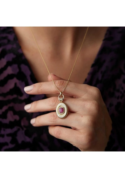 By Golden House Vintage Ruby Pırlanta Kolye