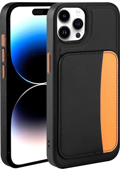 Apple Uyumlu iPhone 15 Pro Max Kılıf Kartlıklı Zore X-kart Silikon Kapak - Siyah Siyah
