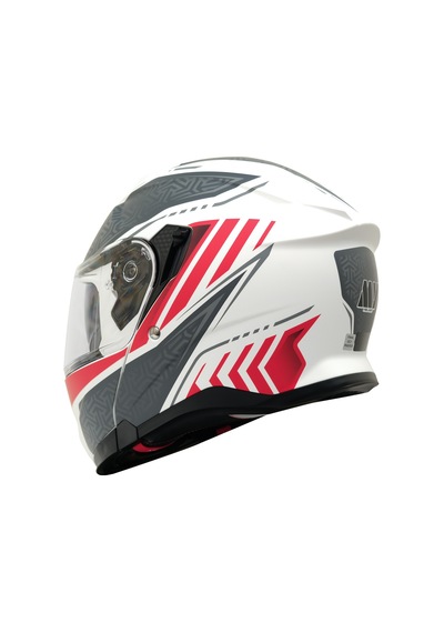 My Helmets Mks002-wrg Güneş Vizörlü Şeffaf Çene Açılır Motosiklet Kaskı Beyaz - Kırmızı - Siyah
