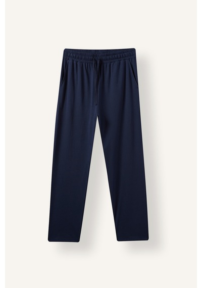 Defacto New Regular Fit Beli Bağcıklı Düz Paça Pijama Altı J0321ax26aunv135 Lacivert-nv135