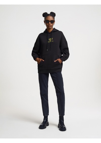 Oversize Kadın Sweatshirt Siyah