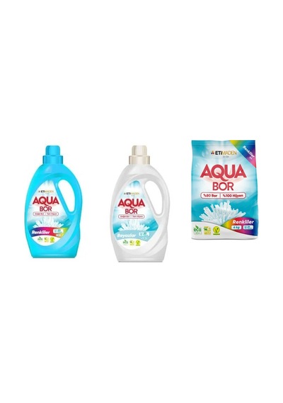 Aquabor Doğal Mineralli Sıvı Renkliler + Sıvı Beyaz + 4 Kg Renkliler 3 Lü Set 61160368