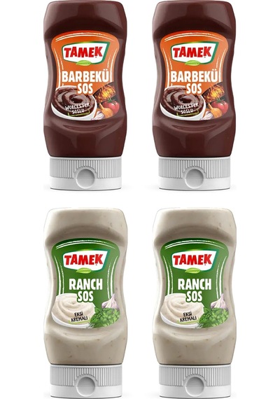Tamek Barbekü Sos Ve Ranch Sos 4 Lü Set