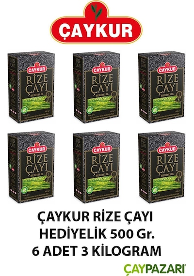Çaykur Rize Hediyelik Çay Karton Kutu 500gr X6 Adet