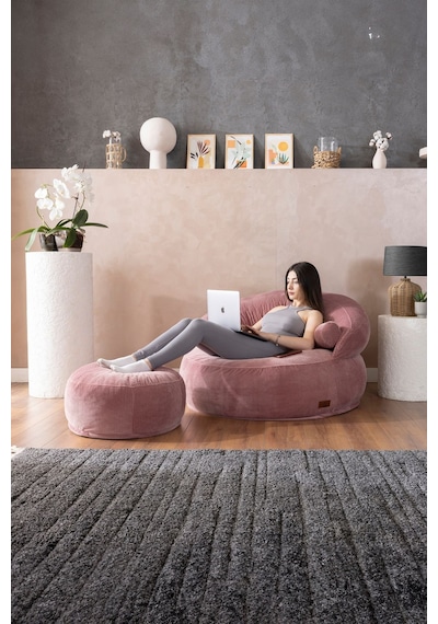 Good Night New Felix Lüx Armut Koltuk & Puf & Uzanma Koltuğu & Berjer Gül Kurusu Pembe