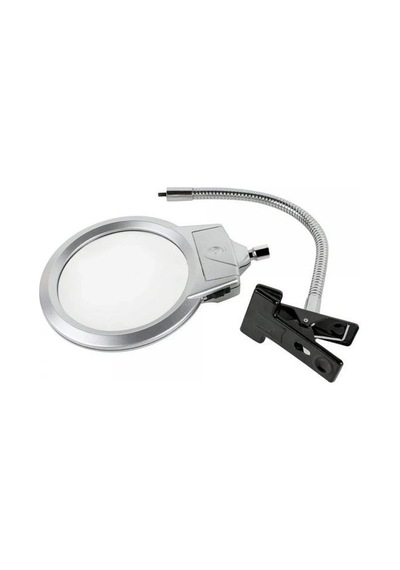 Northcity 2.5x130 Mm 5x24 Mm Led Aydınlatmalı Büyüteç,masa Üstü Metal Hortum Mandallımg15124c