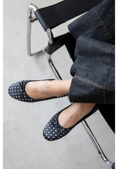 Wolk Shoes Lily Kadın Fiyonk Detay Deri Babet Siyah Puantiye