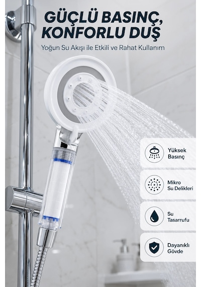 Kargo Su Tasarruflu Filtreli Duş Başlığı Yüksek Basınçlı Modern Duş Başlığı Najmaddin Çok Renkli