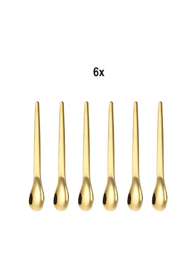 6 Adet Çelik 12,5 Cm Gold Renk Çay Kaşığı Mt162sr-6 Altın