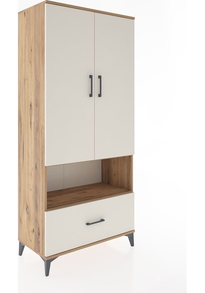 Hyperion Dolap 3 Raflı Tek Çekmeceli Tek Askılı 88x44x195 Çam-aytaşı Atlas Çam
