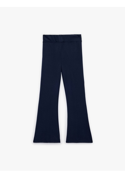 Koton Viskon Karışımlı Slim Fit İspanyol Paça Pantolon Lacivert 6skg40108ak Lacivert