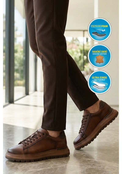 Voyager Taba Hakiki Deri Hafızalı Taban Erkek Casual Ayakkabı Sneaker M387 M Voyager Taba Hakiki Deri Hafızalı Taban Erkek Casual Ayakkabı Sneaker M387 M
