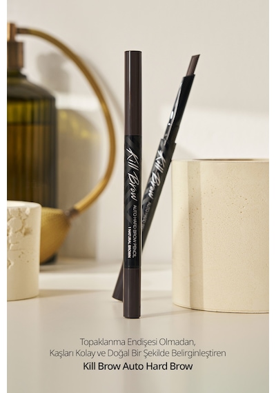 İnce Altıgen Uçlu Kaş Kalemi Clio Kill Brow Auto Hard Brow Pencil 02 Light Brown