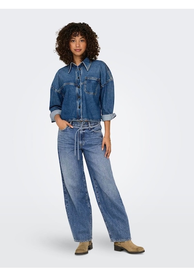 Only Onlgianna Straight Dot596 Kadın Denim Pantolon 15325796 Mavi