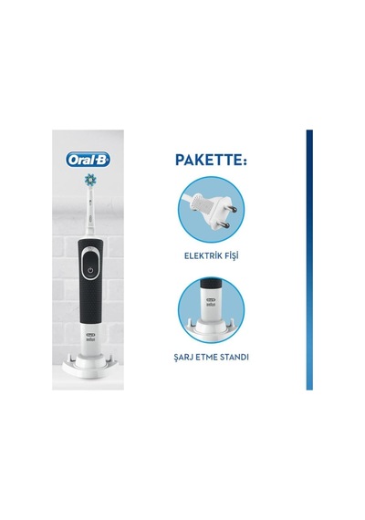 Vitality D100 Siyah Cross Action Elektrikli Diş Fırçası+yedek Başlık Cross Action 2'li Diğer
