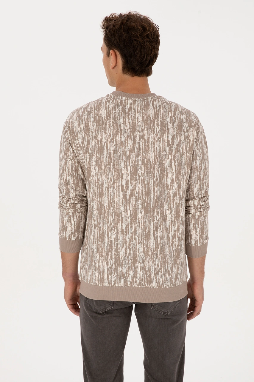 U.S. Polo Assn. Erkek Regular Fit Bisiklet Yaka Koyu Bej Sweatshirt 50309983-VR088