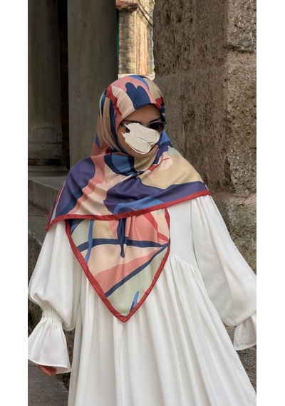 Qalortex Scarf Pamuklu Soft Rânâ Desen Eşarp-somon