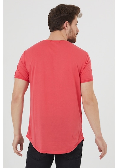 Tarz Cool Pis Yaka T-shirt Koyu Nar