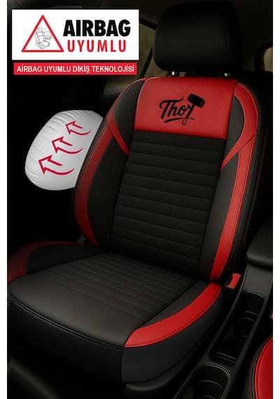 Thor Tay Tüyü Oto Koltuk Kılıfı Opel-corsa-astra-vecta Uyumlu Kırmızı
