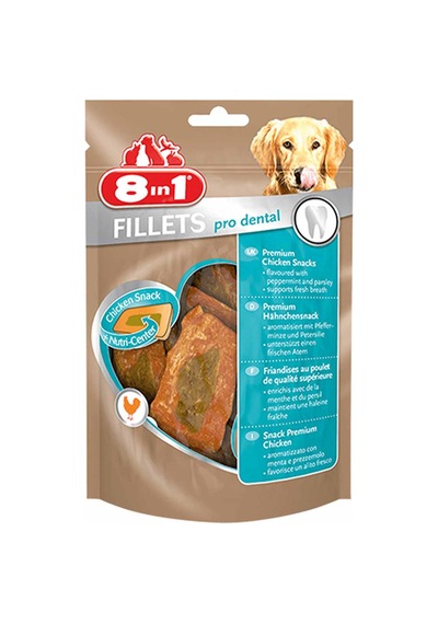 8in1 Fillets Pro Dental Diş Sağlığı İçin Fileto Tavuklu Köpek Ödül Maması - 80gr