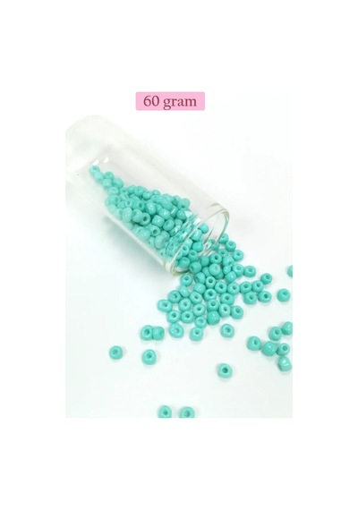Tedar Dökme Cam Kum Boncuk Büyük Boy 6/0 4 Mm - 60 Gram - Açık Yeşil - Bnc124 Najmaddin (No:1) 8.5Cm X 10.5 Cm