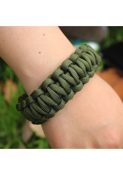 Paracord Paraşüt Ipi Düdüklü Bileklik Yeşil