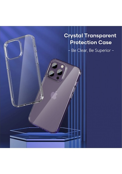 Rock Space Apple Uyumlu iPhone 14 Pro Max Kılıf Crystal Serisi Silikon - Şeffaf Şeffaf
