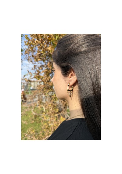 Melted Gold Hoop Küpe Altın