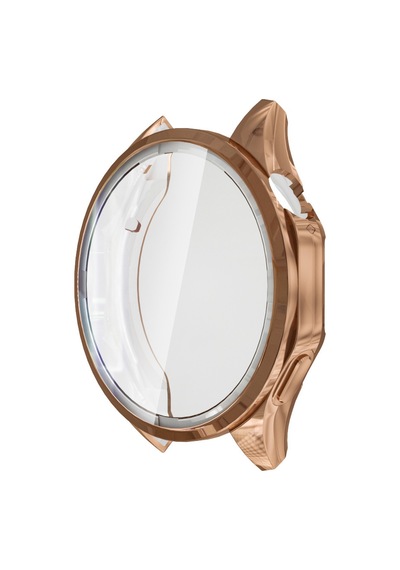 Huawei Watch Gt4 46mm Uyumlu Kasa Ekran Koruyucu 360 Tam Koruma Kılıf Kapak Rose Gold